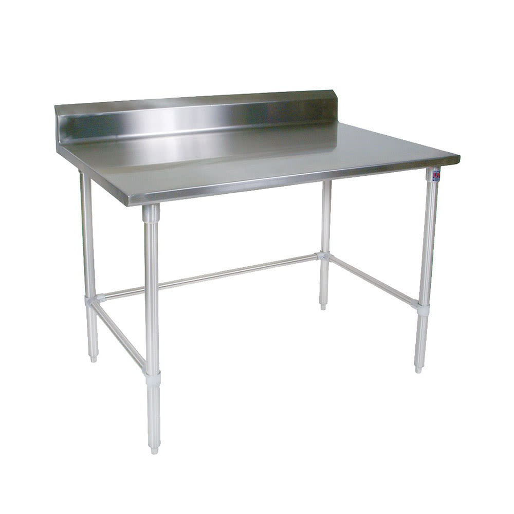 416-ST4R53660GBK 60" 14 ga Work Table w/ Open Base & 300 Series Stainless Top, 5" B...