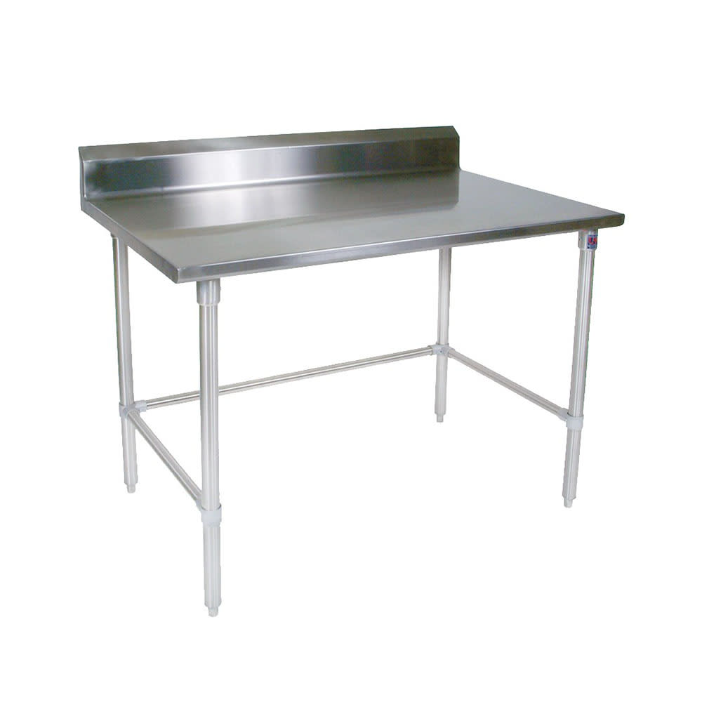 416-ST4R524120GBK 120" 14 ga Work Table w/ Open Base & 300 Series Stainless Top, 5"...