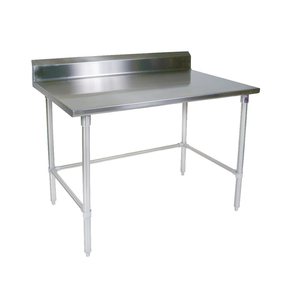 416-ST4R524120SBK 120" 14 ga Work Table w/ Open Base & 300 Series Stainless Top, 5"...