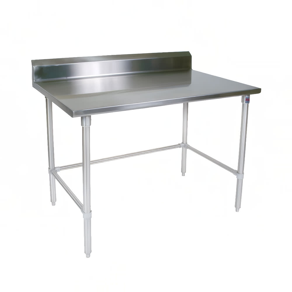 416-ST4R530120SBK 120" 14 ga Work Table w/ Open Base & 300 Series Stainless Top, 5"...