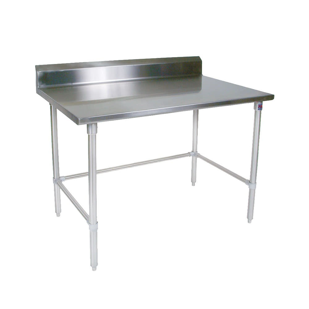 416-ST4R53084SBK 84" 14 ga Work Table w/ Open Base & 300 Series Stainless Top, 5" B...