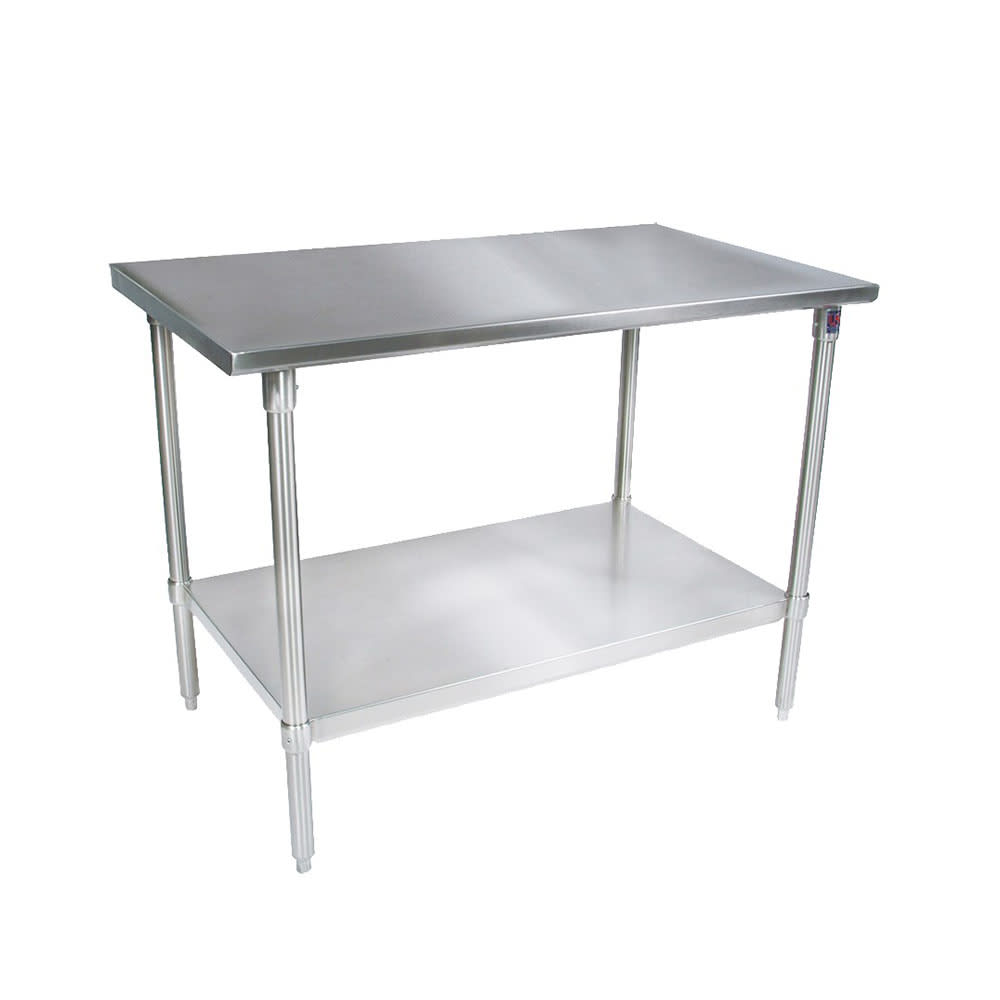 416-ST42448SSK 48" 14 ga Work Table w/ Undershelf & 300 Series Stainless Flat Top