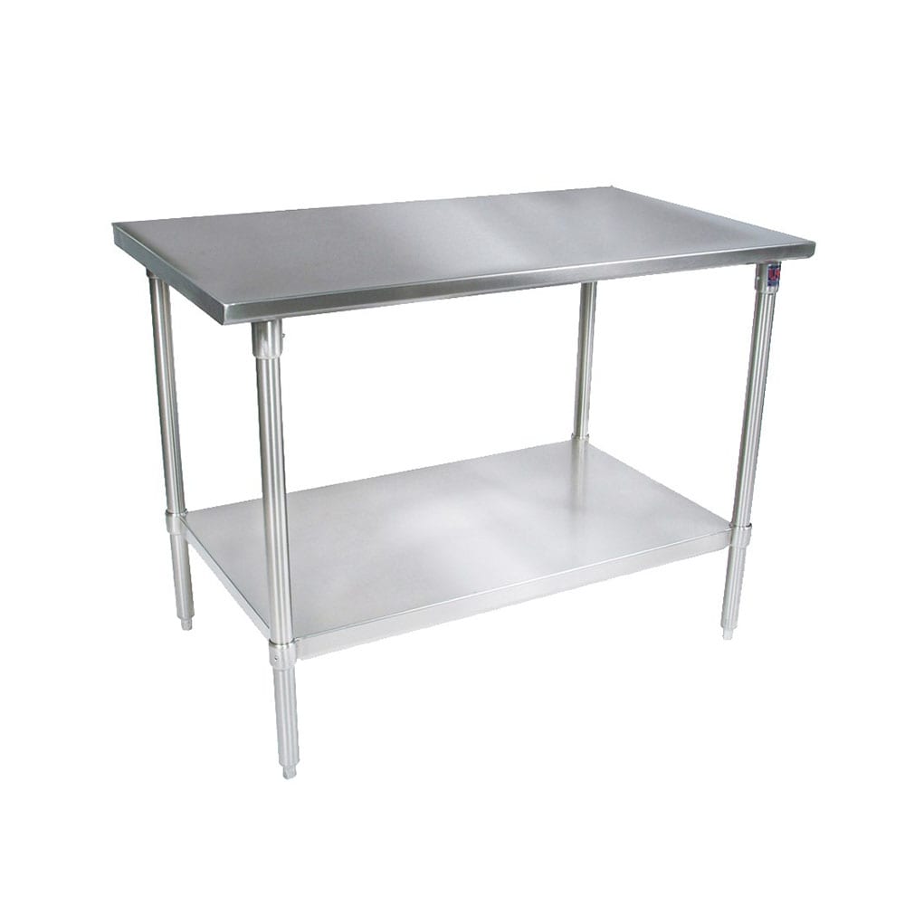 416-ST42484GSK 84" 14 ga Work Table w/ Undershelf & 300 Series Stainless Flat Top