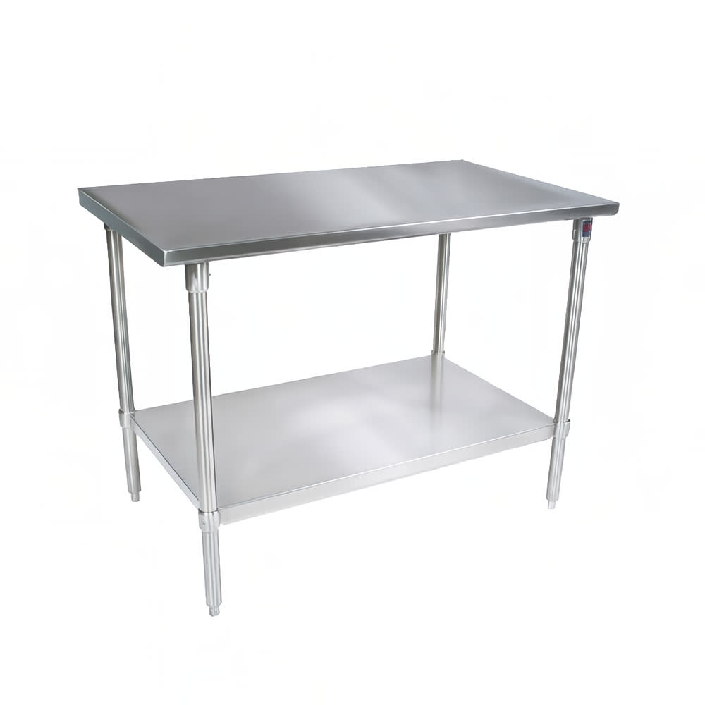416-ST42496SSK 96" 14 ga Work Table w/ Undershelf & 300 Series Stainless Flat Top