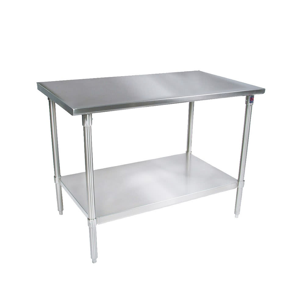 416-ST424120SSK 120" 14 ga Work Table w/ Undershelf & 300 Series Stainless Flat Top