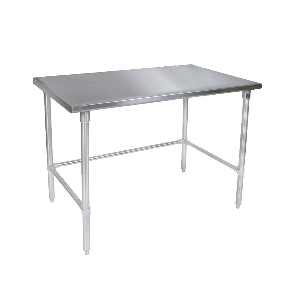 416-ST424108GBK 108" 14 ga Work Table w/ Open Base & 300 Series Stainless Flat Top