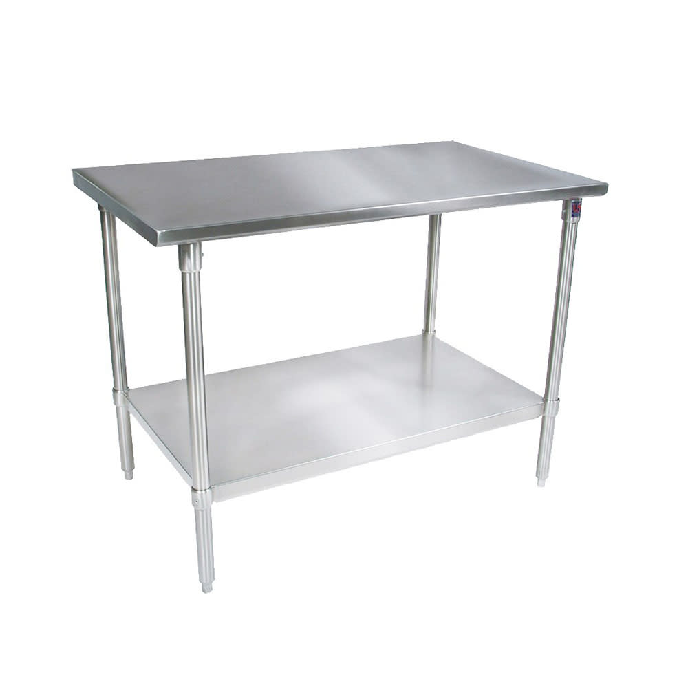 416-ST424108SSK 108" 14 ga Work Table w/ Undershelf & 300 Series Stainless Flat Top
