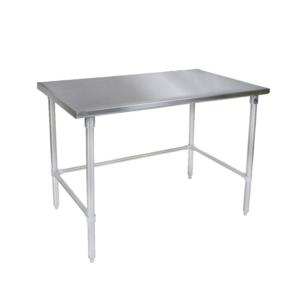 416-ST424120GBK 120" 14 ga Work Table w/ Open Base & 300 Series Stainless Flat Top