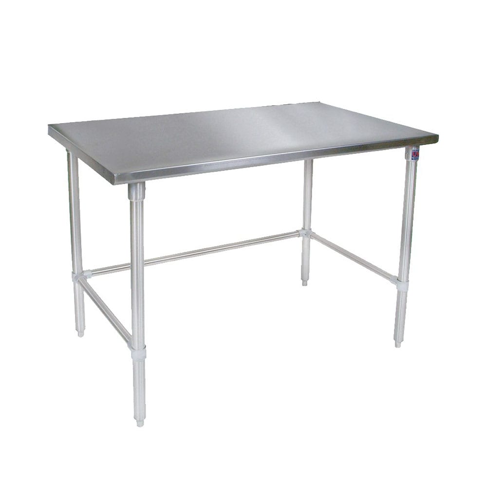 416-ST43660GBK 60" 14 ga Work Table w/ Open Base & 300 Series Stainless Flat Top