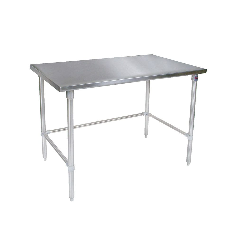 416-ST430108SBK 108" 14 ga Work Table w/ Open Base & 300 Series Stainless Flat Top