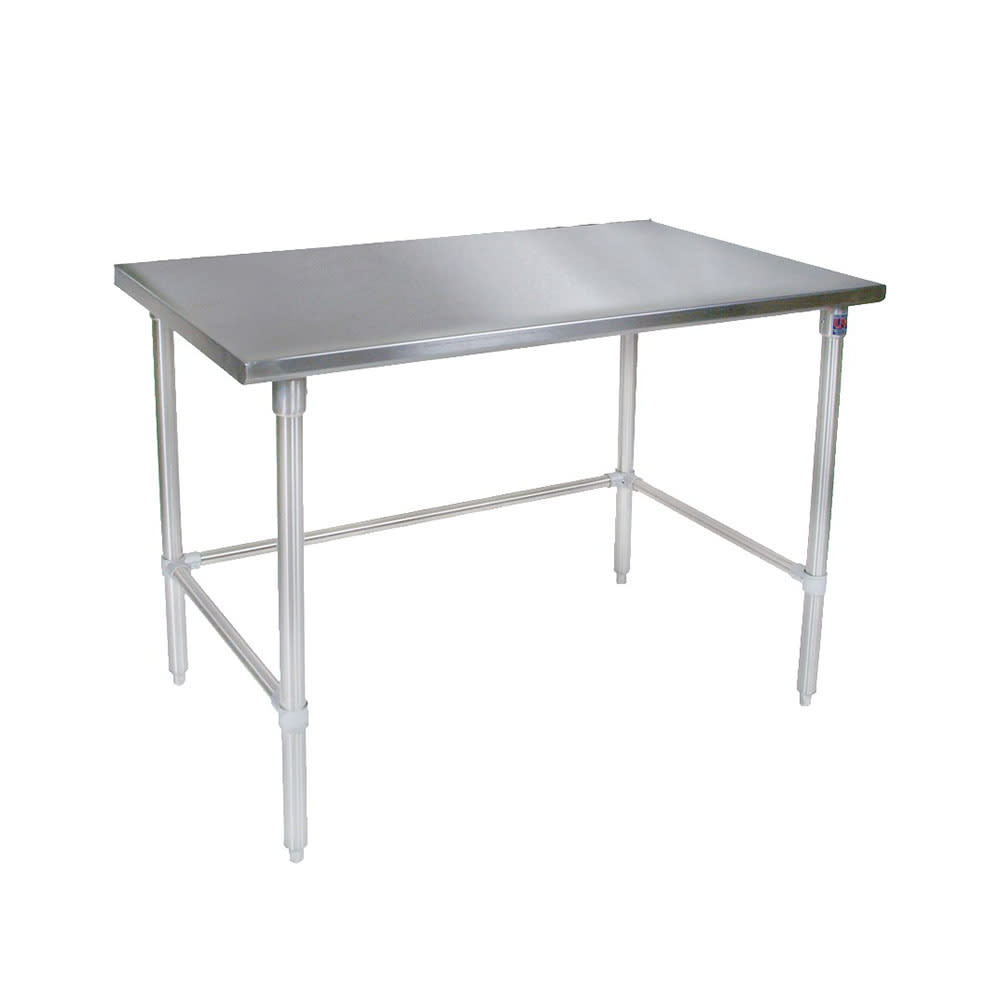 416-ST42496GBK 96" 14 ga Work Table w/ Open Base & 300 Series Stainless Flat Top