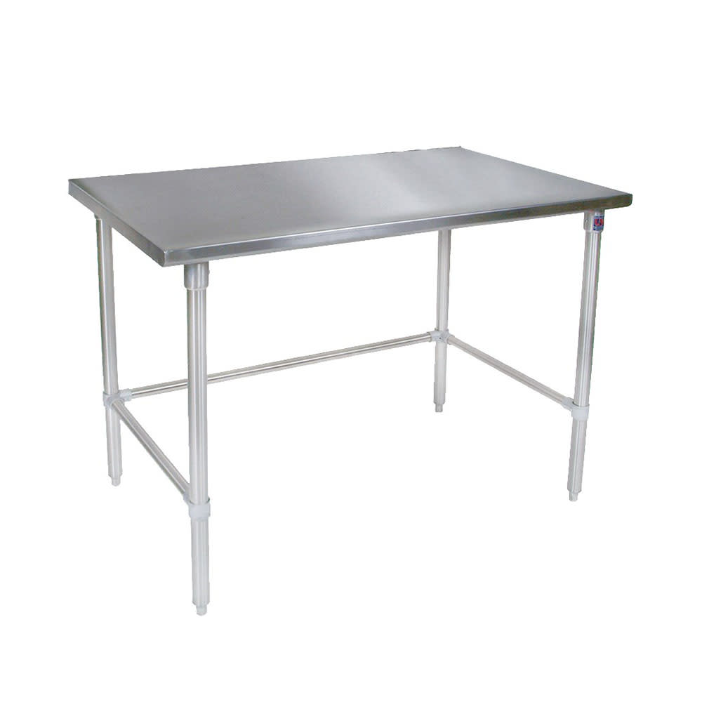 416-ST43096SBK 96" 14 ga Work Table w/ Open Base & 300 Series Stainless Flat Top