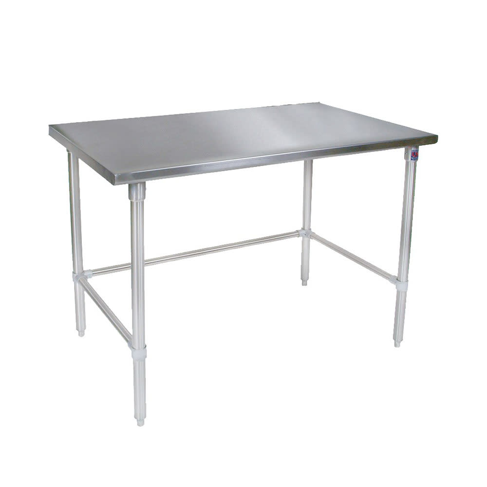 416-ST43696GBK 96" 14 ga Work Table w/ Open Base & 300 Series Stainless Flat Top