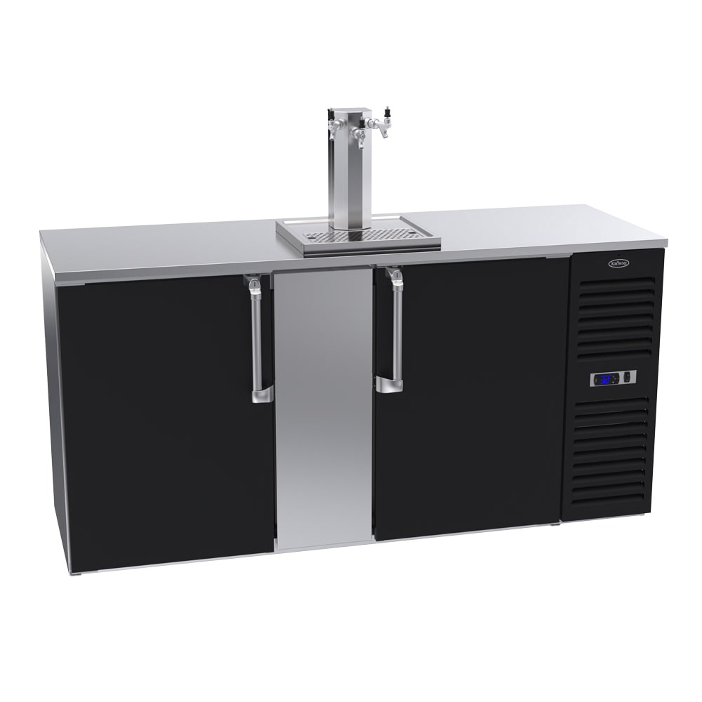 381-DB72RBSS 72" Kegerator Beer Dispenser w/ 3 Keg Capacity - 1 Column, Black, 115v