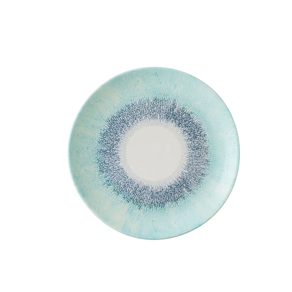 893-FSBLEV101 10 1/4" Round Studio Prints® Fusion Coupe Plate - Ceramic, Aquamarine