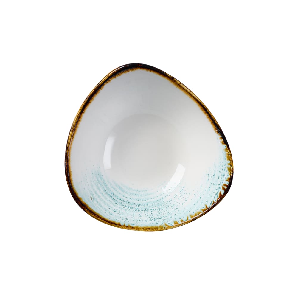 893-HAAMTRB71 13 oz Triangular Studio Prints® Homespun Accents Rolled Edge Bowl - Ceramic, Aquama...