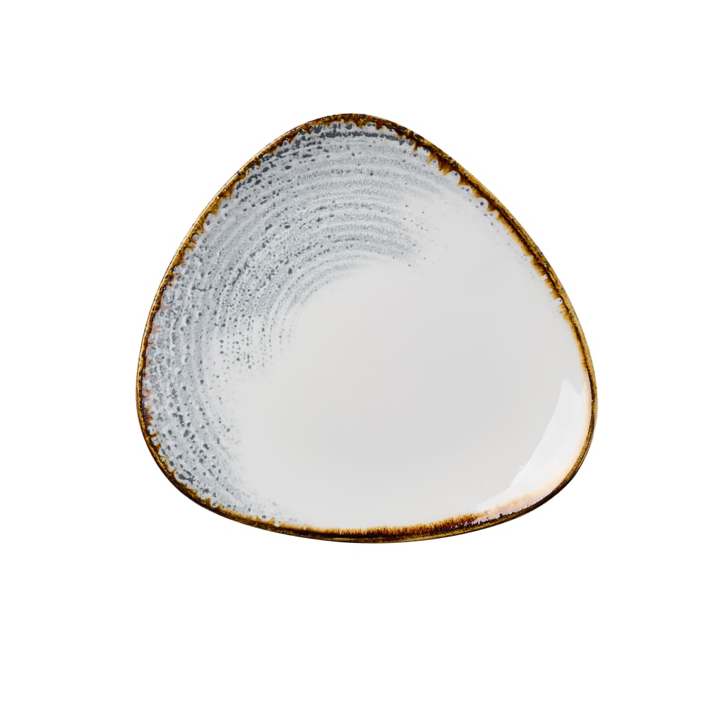 893-HAJGTR91 9" Triangular Studio Prints® Homespun Accents Plate - Ceramic, Jasper Grey