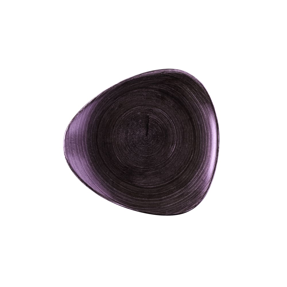 893-PADPTR91 9" Triangular Stonecast® Patina Coupe Rolled Edge Plate - Ceramic, Deep Purple