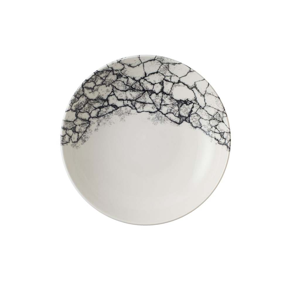893-KAQBEVB91 40 oz Round Studio Prints® Kintsugi Accents Coupe Bowl - Ceramic, Quartz Black