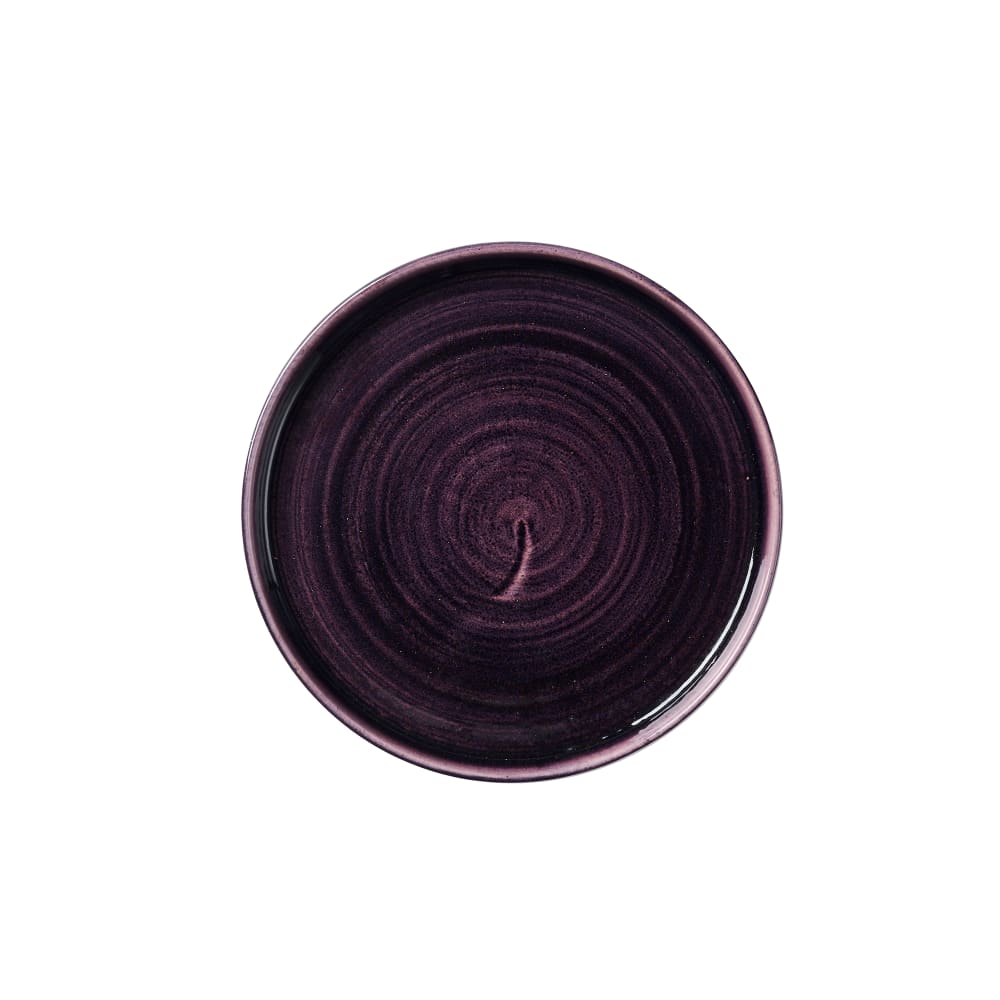 893-PADPWP211 8 11/16" Round Stonecast® Patina Walled Rolled Edge Plate - Ceramic, Deep Purp...