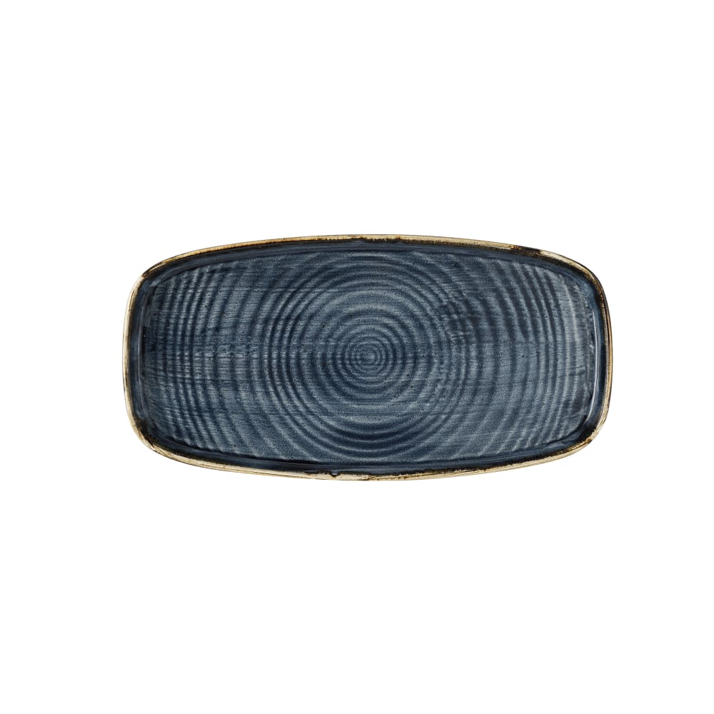 893-SBBSWO291 11 3/4" x 6" Oblong Stonecast® Walled Plate - Ceramic Blueberry