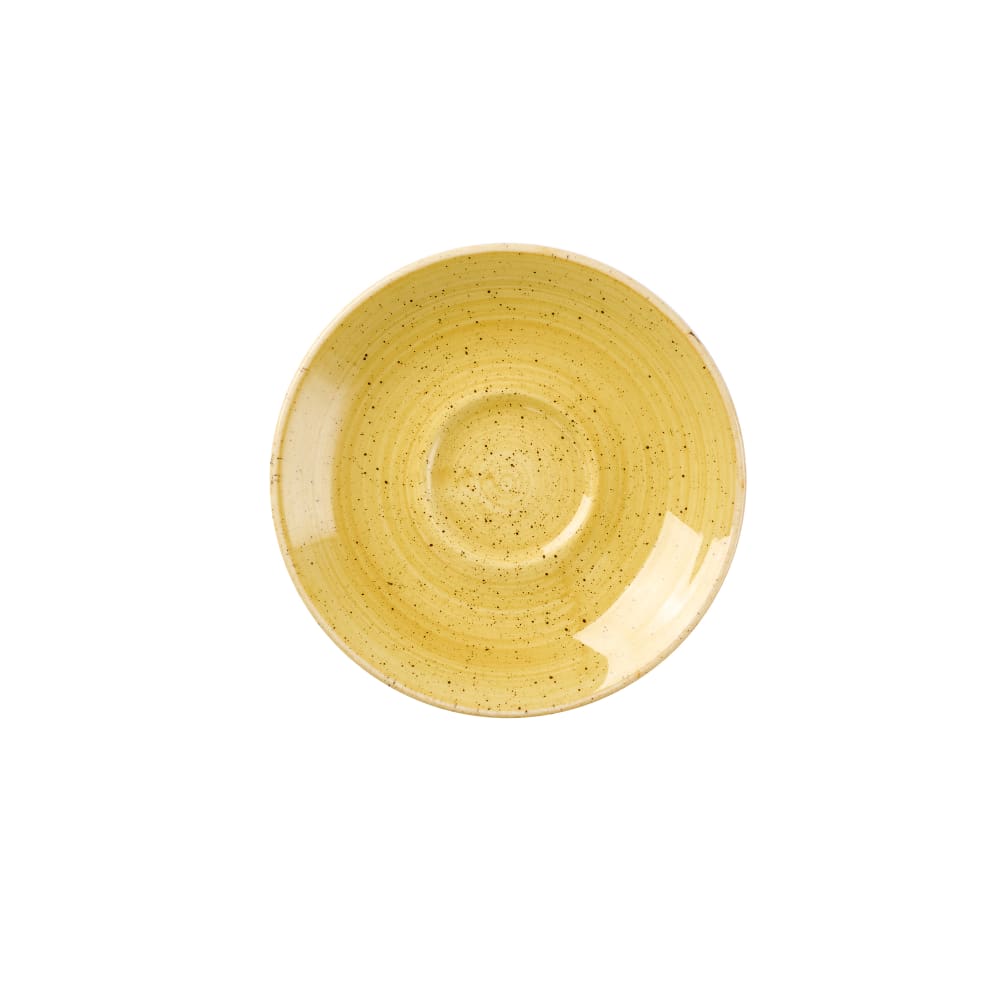 893-SMSSESS1 4 1/2" Round Stonecast® Saucer for SMSSCEB91 - Ceramic, Mustard Seed Yellow