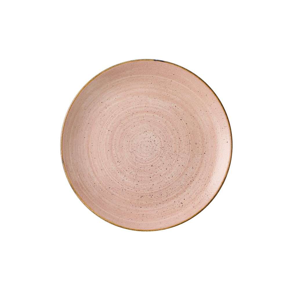 893-SRTEEV101 10 1/4" Round Stonecast® Raw Coupe Plate - Ceramic, Raw Terracotta