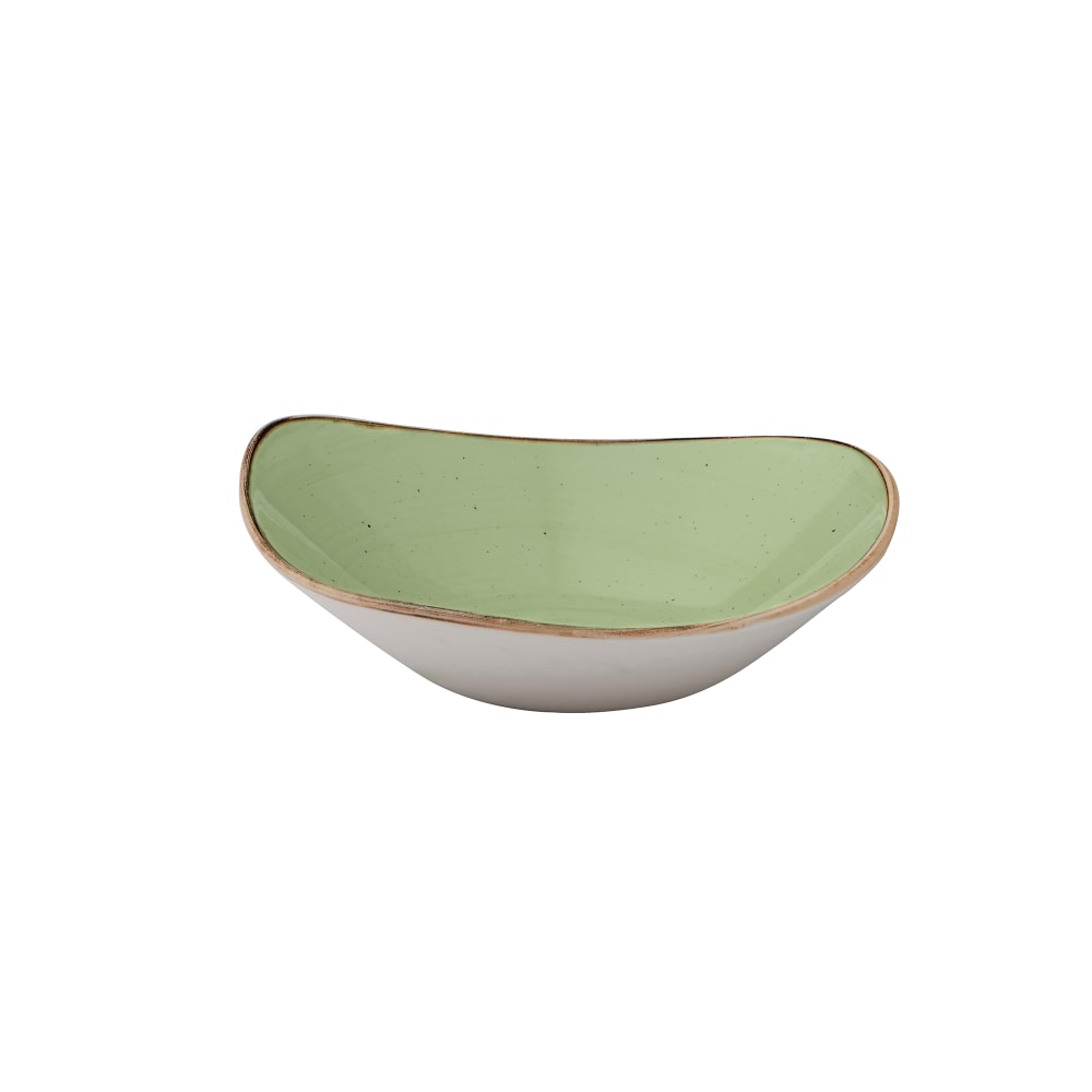 893-SSASTRB91 21 oz Triangular Stonecast® Rolled Edge Bowl - Ceramic, Sage Green