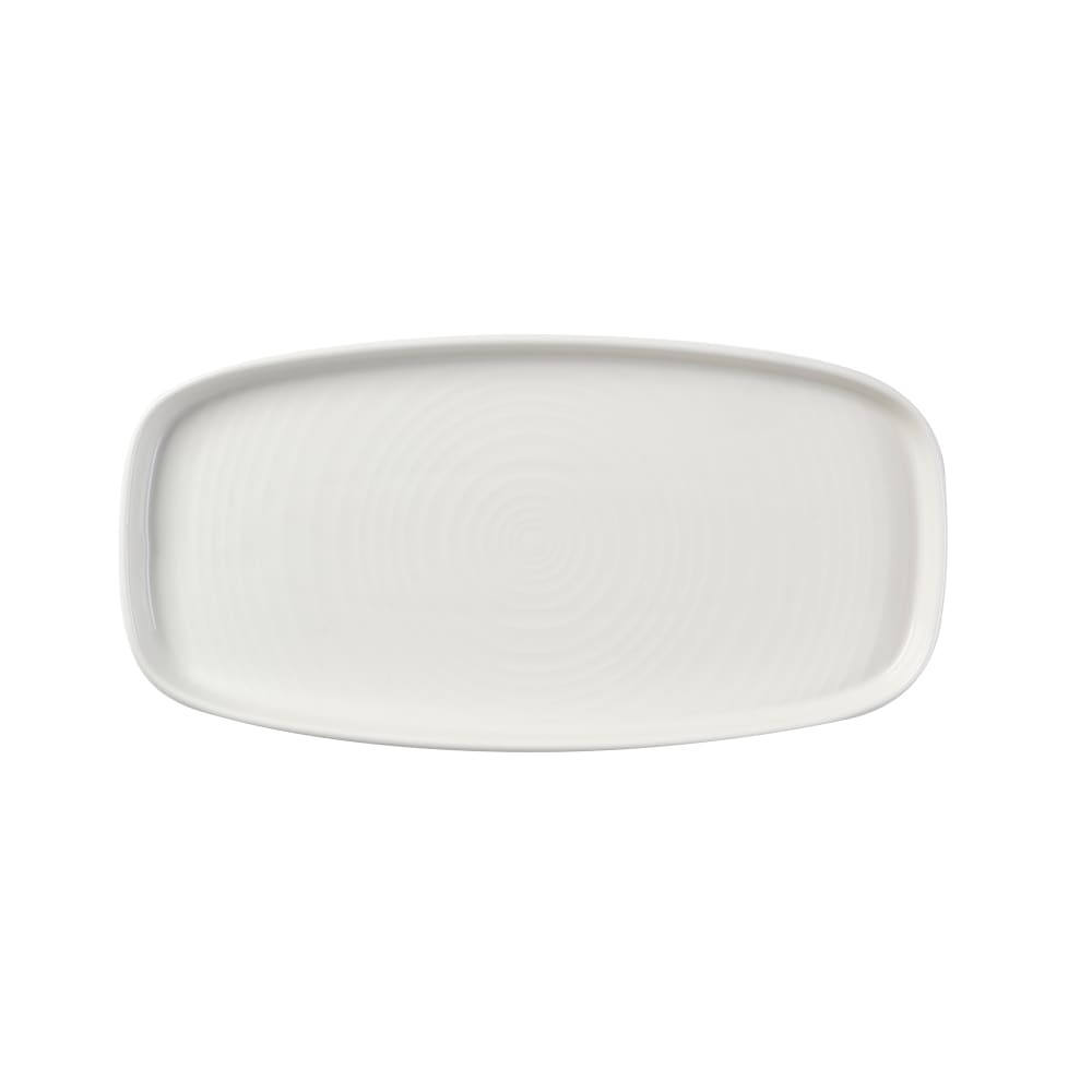 893-WHWO291 11 3/4" x 6" Oblong Chefs' Plate Walled Plate - Ceramic, White