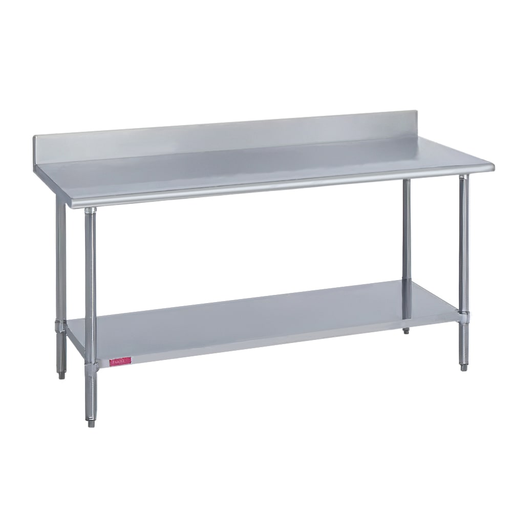 212-314241325R 132" 14 ga Work Table w/ Undershelf & 300 Series Stainless Top, 4 3/5&quo...