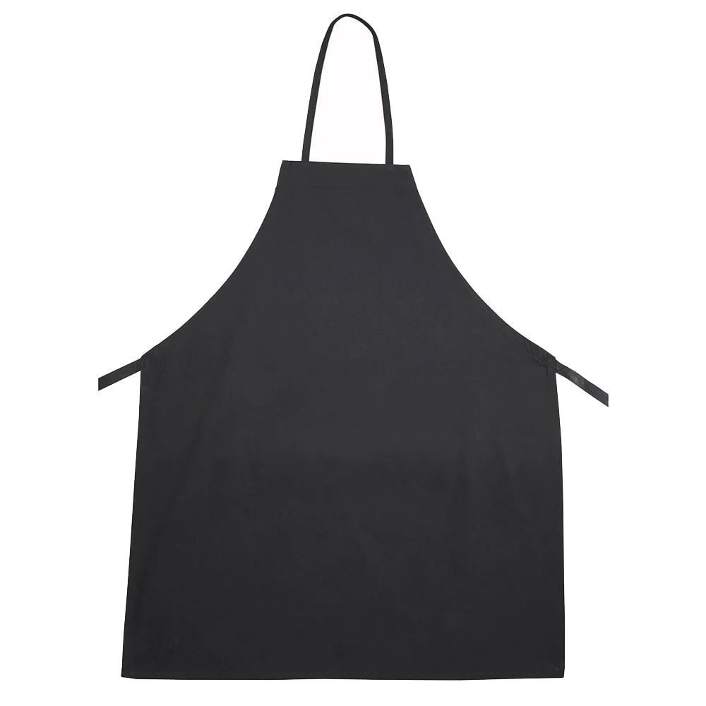 080-BA3226BK Bib Apron - 33" x 26", Poly-Cotton, Black