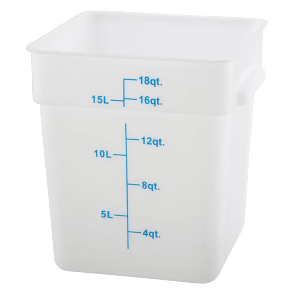 080-PESC18 18 qt Square Food Storage Container, Polypropylene, White