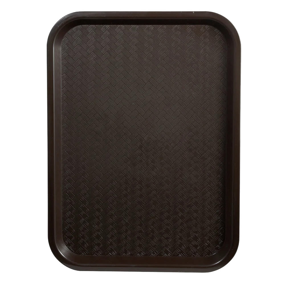 080-FFT1418B Plastic Fast Food Tray - 18"L x 14"W, Brown
