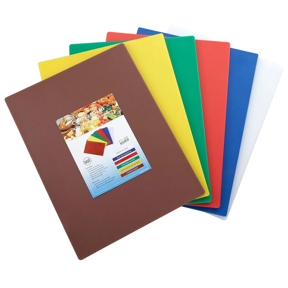 080-CBST1218 Cutting Board Set w/ (6) Boards - 12" x 18", Assorted Colors