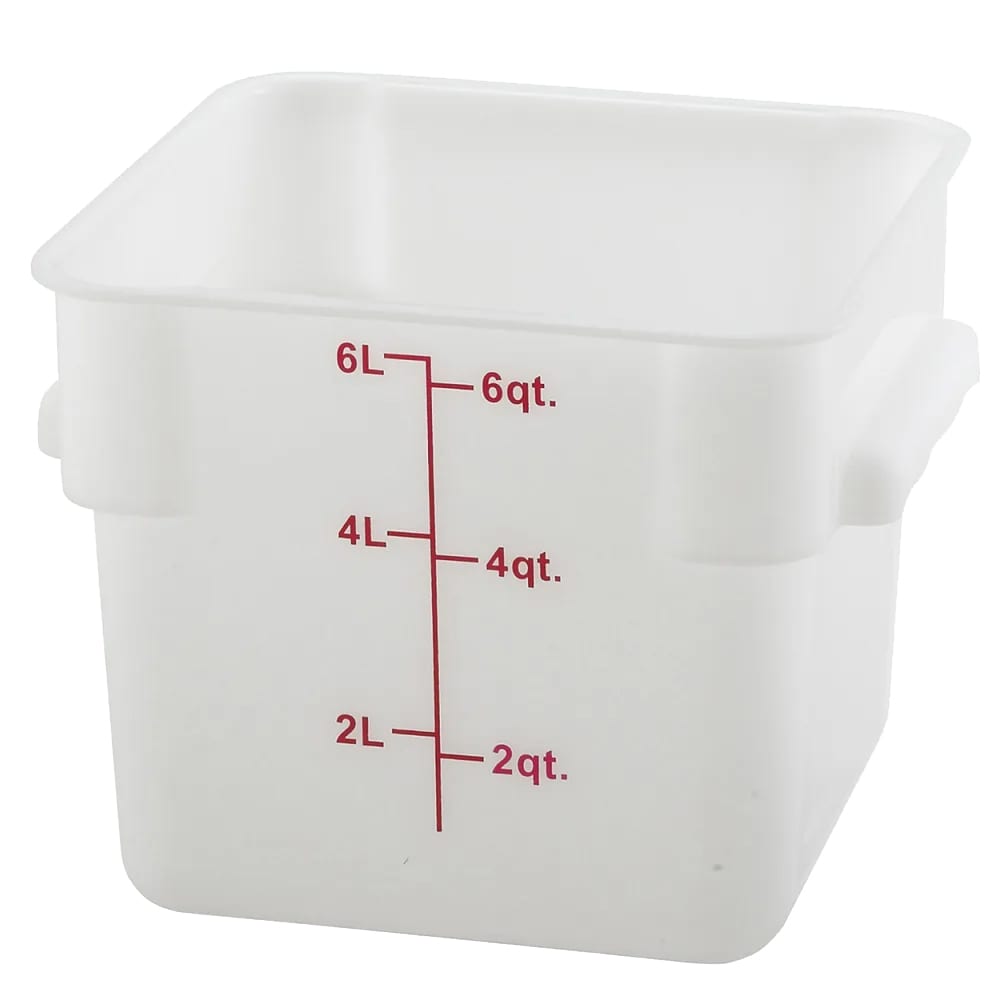 080-PESC6 6 qt Square Food Storage Container - White