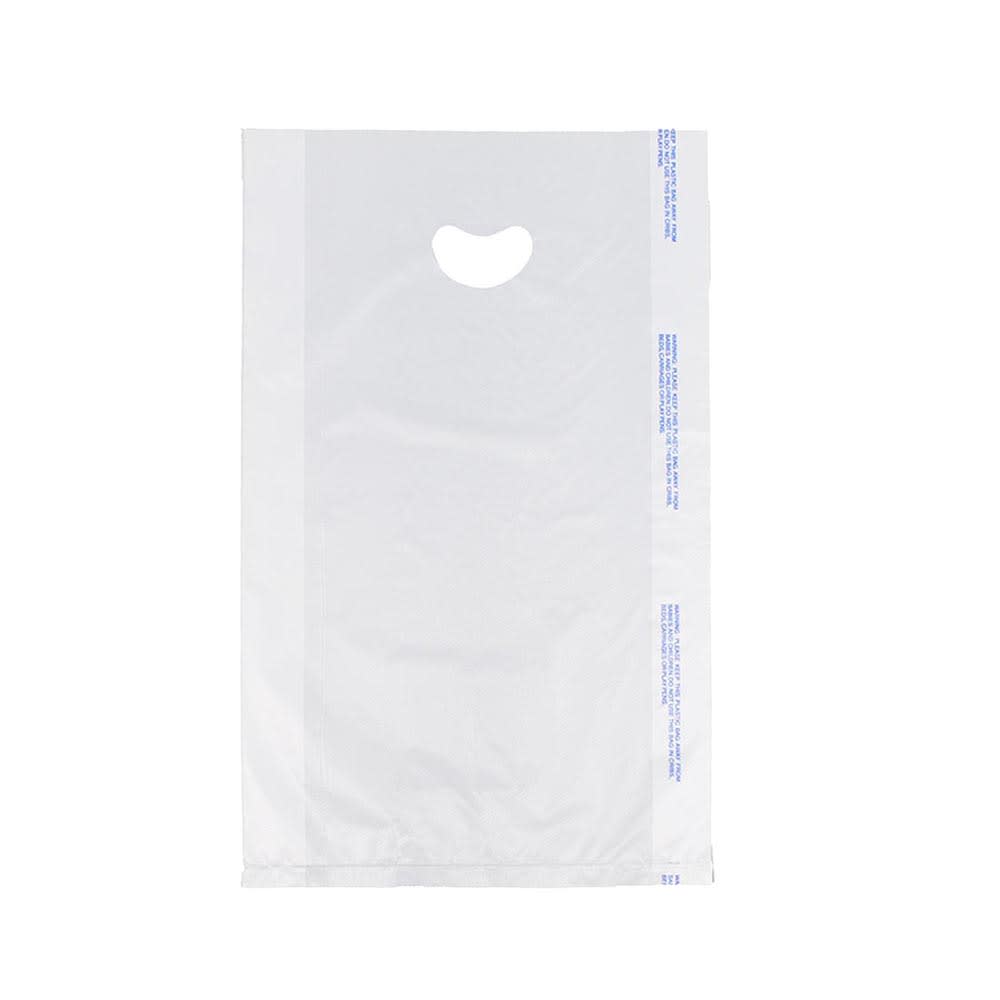 909-CH24WE Merchandise Bag w/ Handle - 24"L x 16"W x 4" SG, 0.7 mil HDPE, White