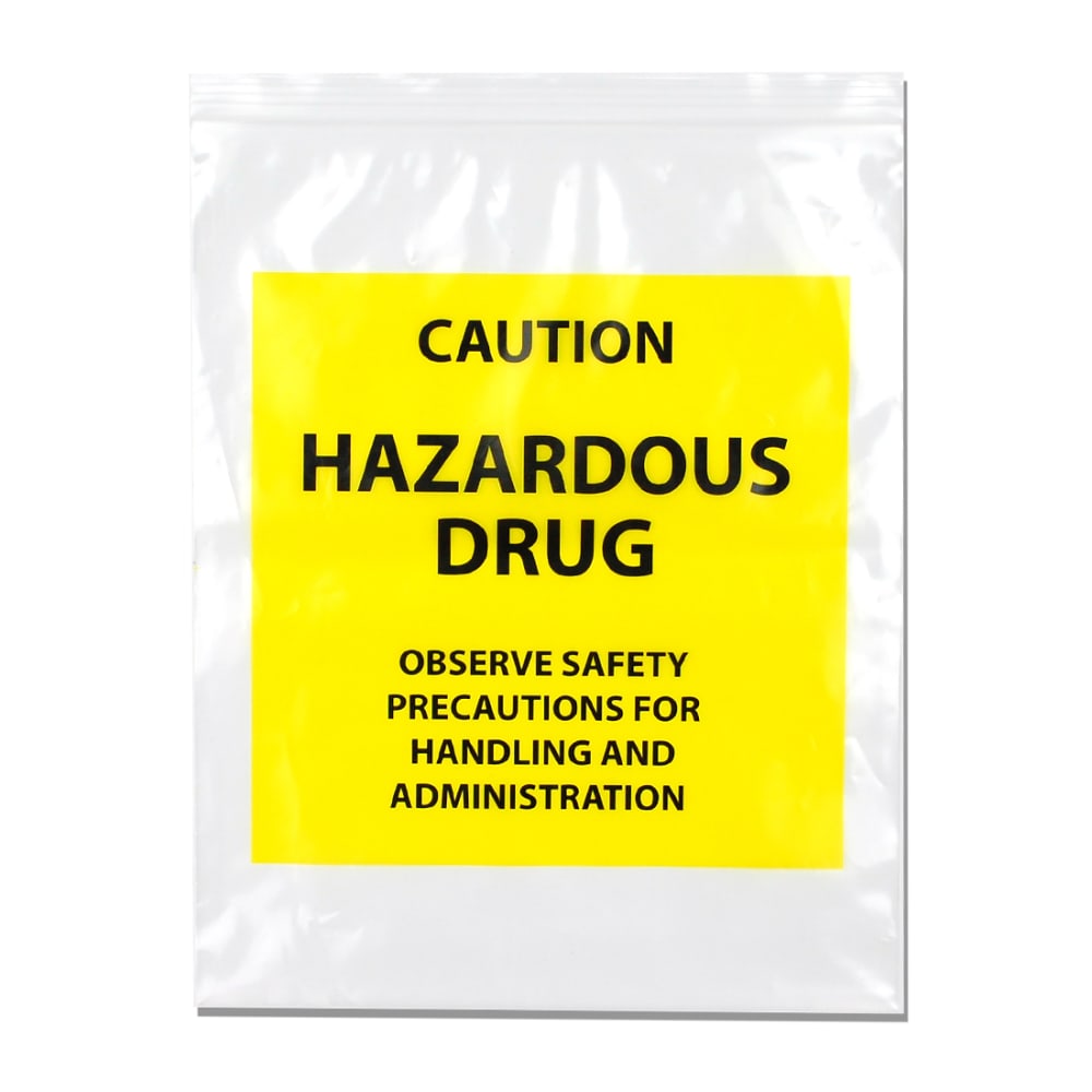 909-F40406HDB Hazardous Drug Bags w/ Seal Top Closure - 4" x 6", LDPE, Clear w/ Print