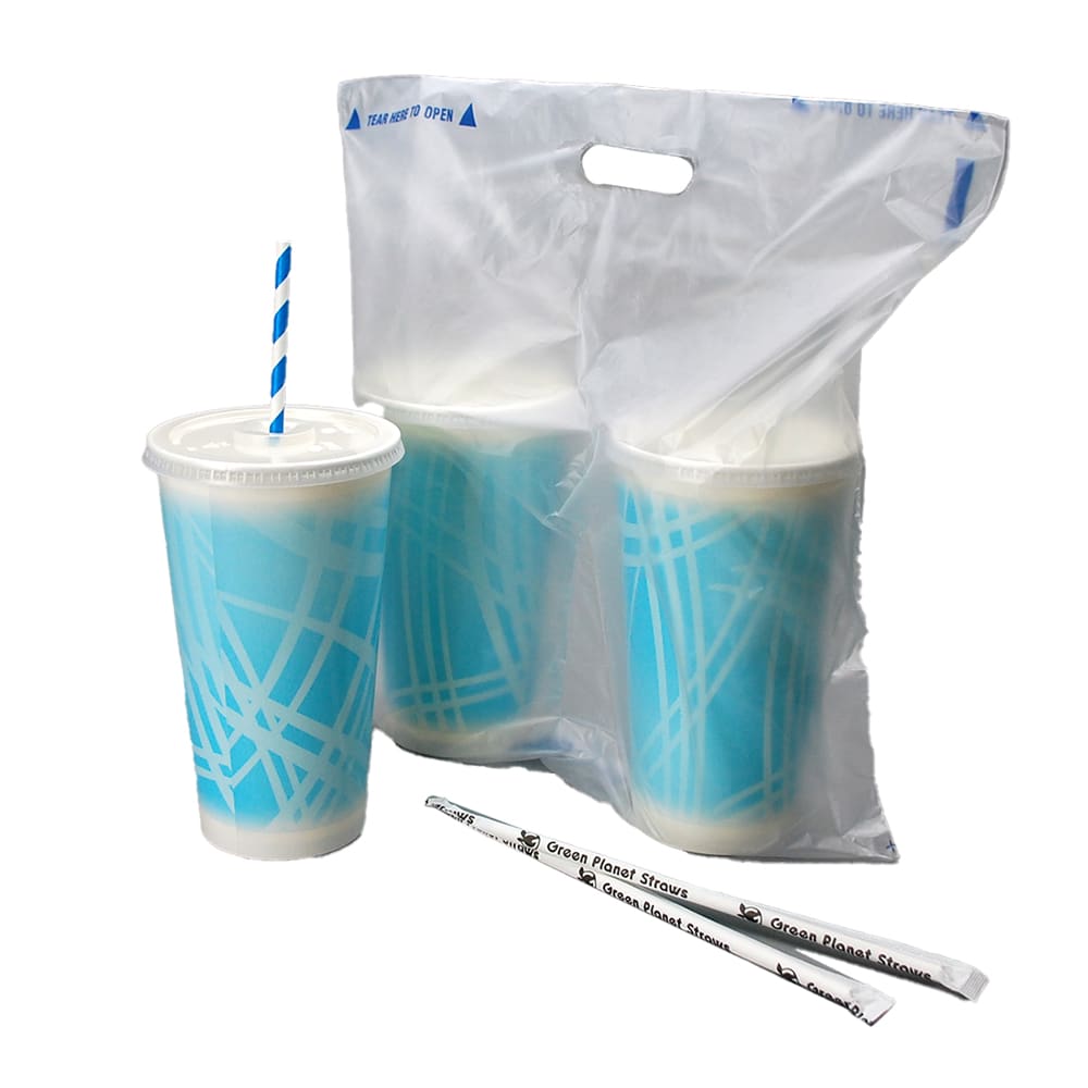 909-FT141425 Fast Take® Tamper-Evident Beverage Carrier w/ (2) Drink Capacity - 14" x 14&quo...