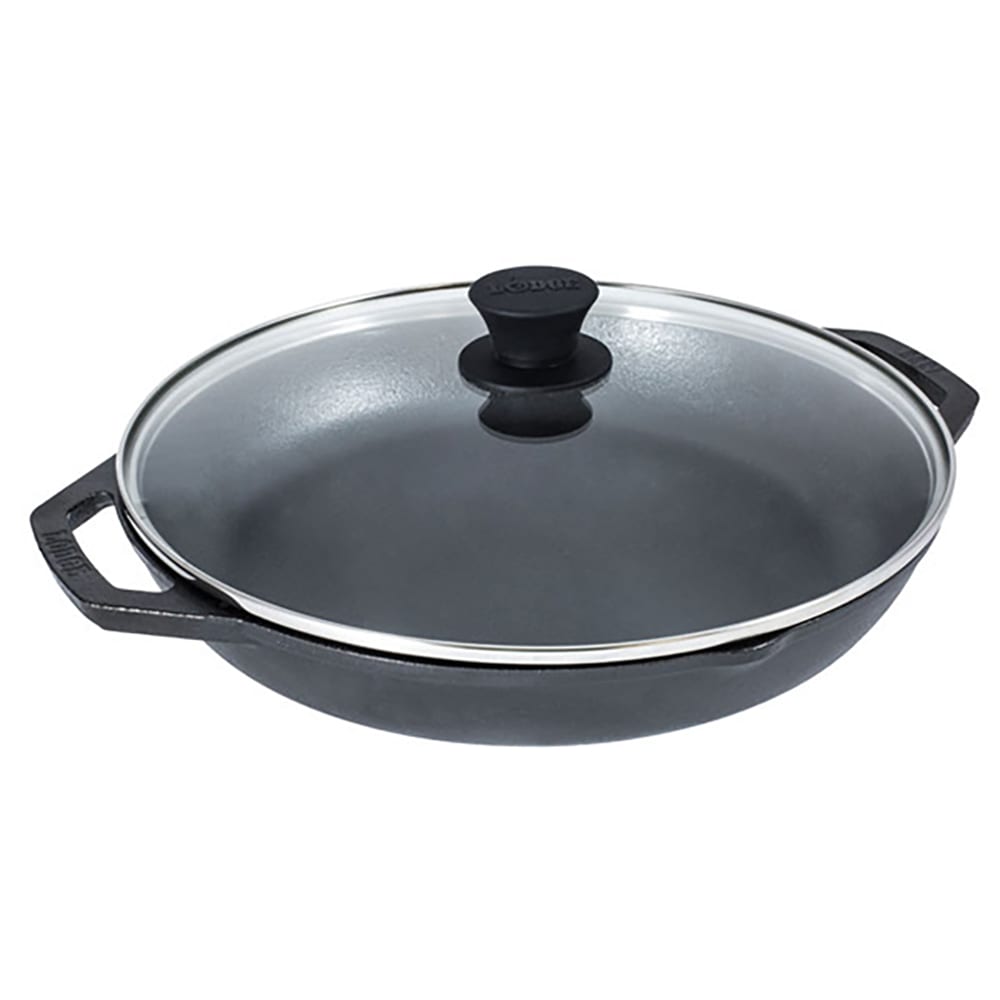 261-LC12EP 12" Round Seasoned Cast Iron Skillet w/ Handles