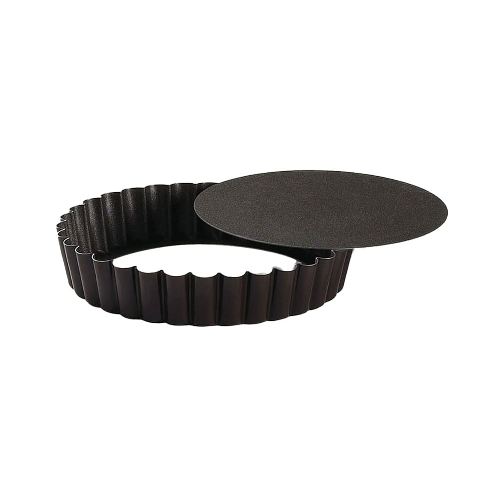 330-293490 5 1/2" Round Fluted Tartlet Mold w/ Removable Bottom - Non Stick Steel