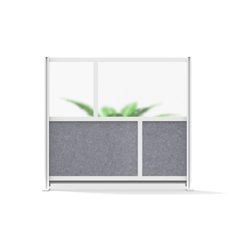 304-MW5348FCG Modular Room Divider Starter Wall w/ PET & Acrylic Panels, 53"W x 48"...