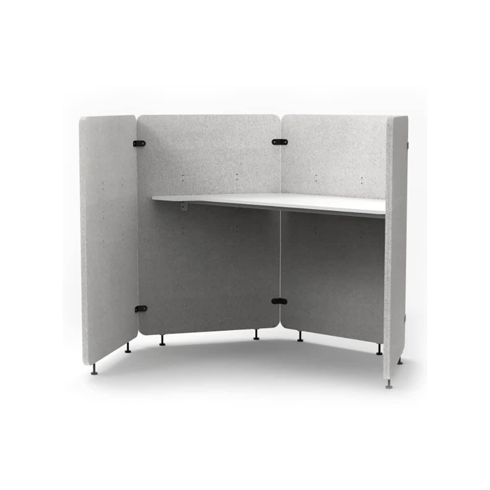 304-RCLMWP4 RECLAIM® 4-Panel Work Pod - 73" W x 62 3/4” D x 54.5” H, PET, Gray