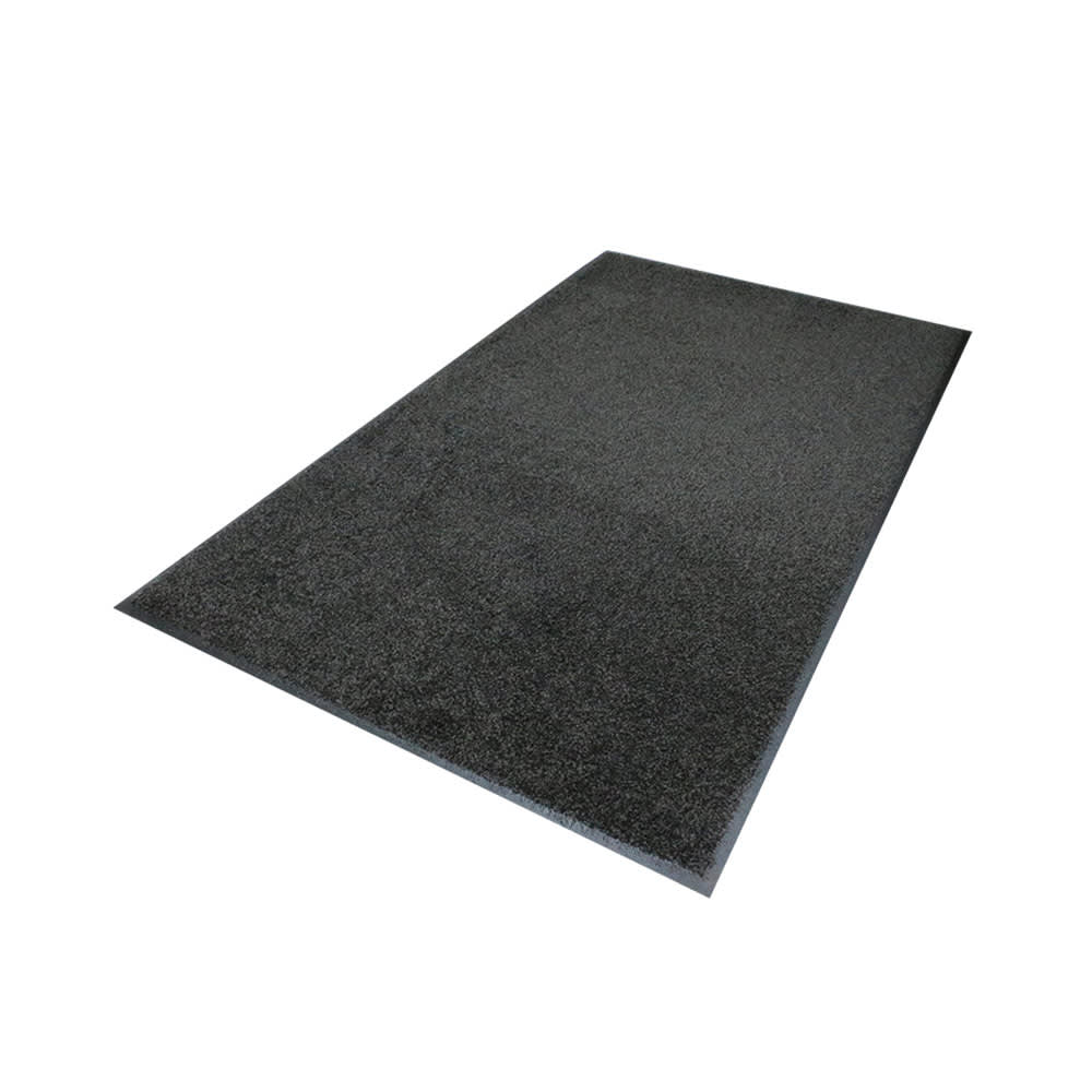 180-12546257 Colorstar Indoor Entrance Mat w/ Cleated Backing, 4' x 6', Charcoal Heathe...
