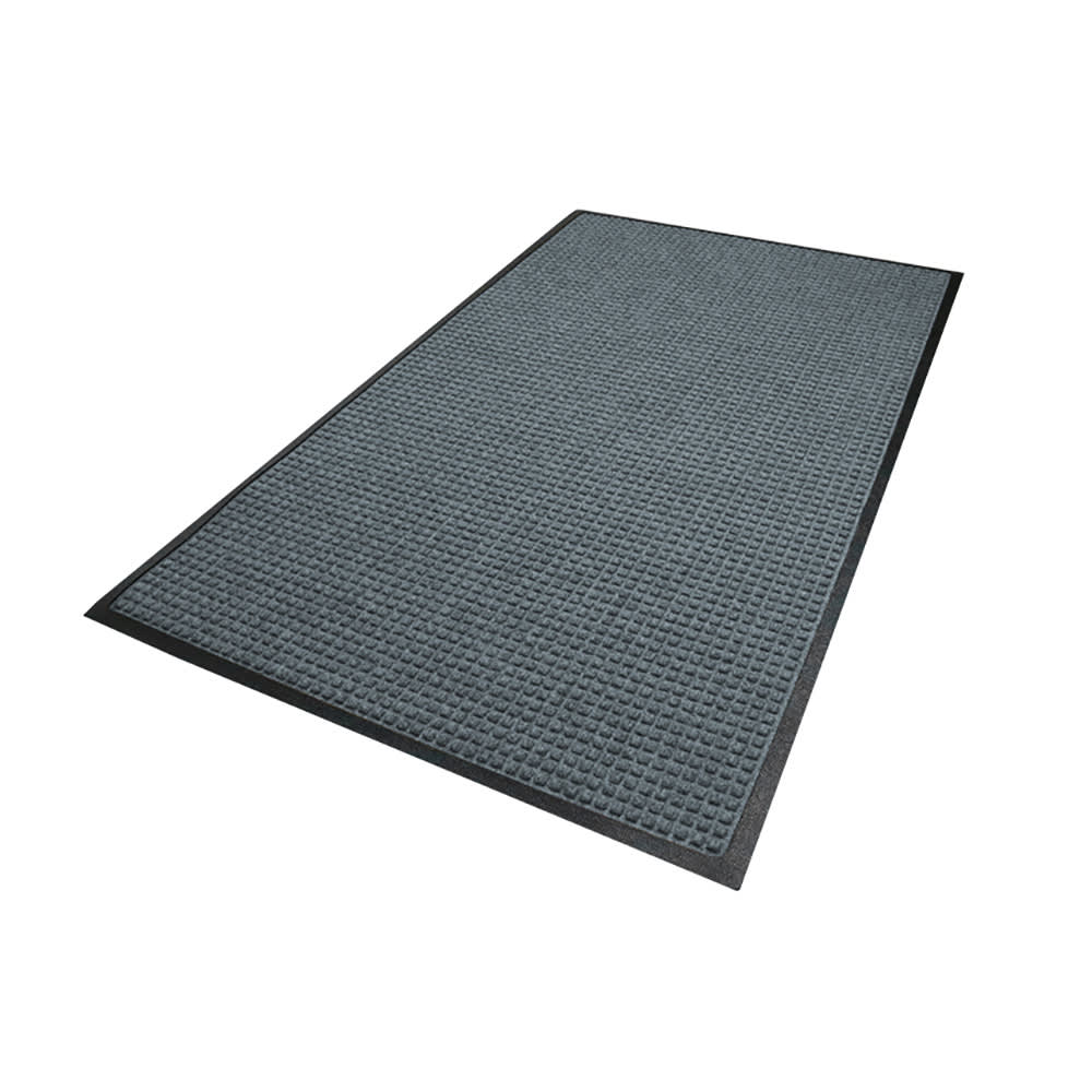 180-20038154 Waterhog Squares Classic Entrance Mat w/ Smooth Backing, 3' x 8', Charcoal