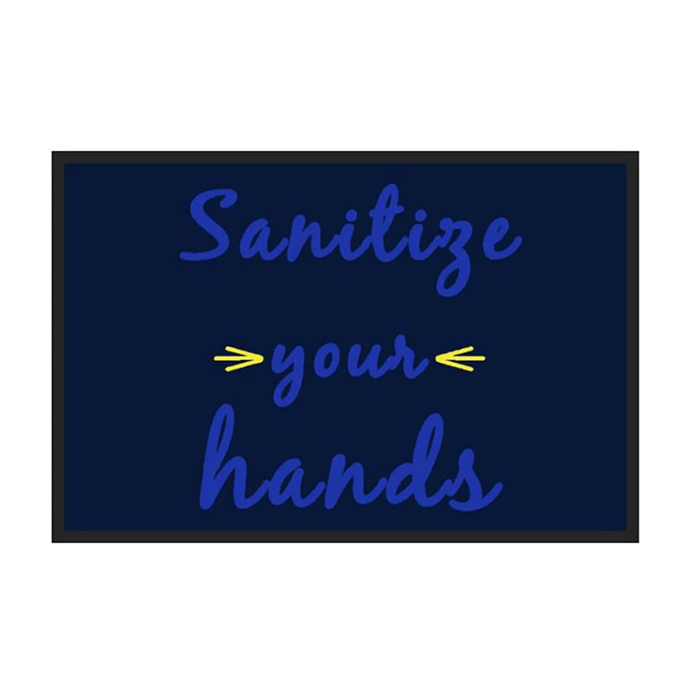 180-3017629825123140 "Sanitize Your Hands" Safety Floor Mat - 2' x 3', Carpet...