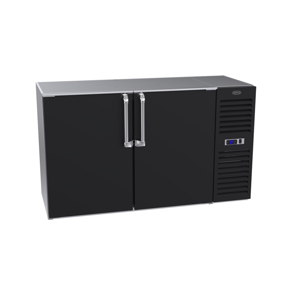 381-BS60RBNS 60" Bar Refrigerator - 2 Swinging Solid Doors, Black, 115v