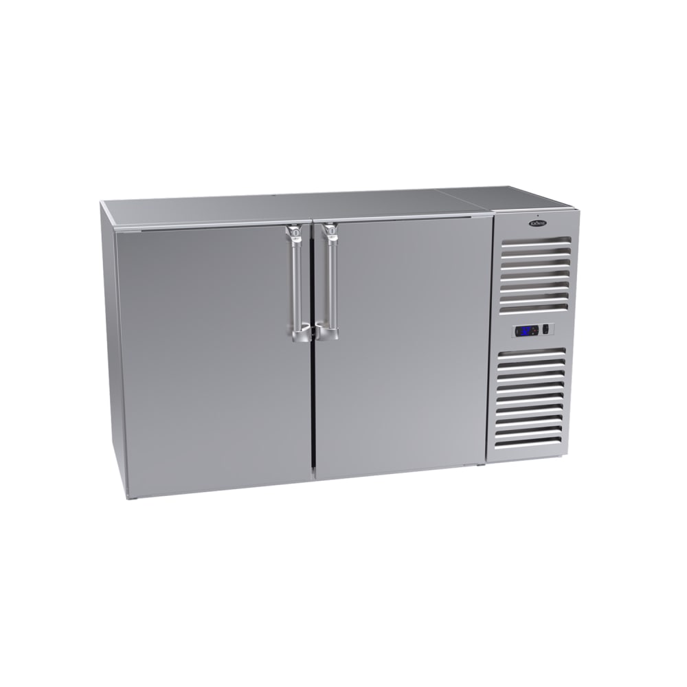 381-BS60RSNS 60" Bar Refrigerator - 2 Swinging Solid Doors, Stainless, 115v