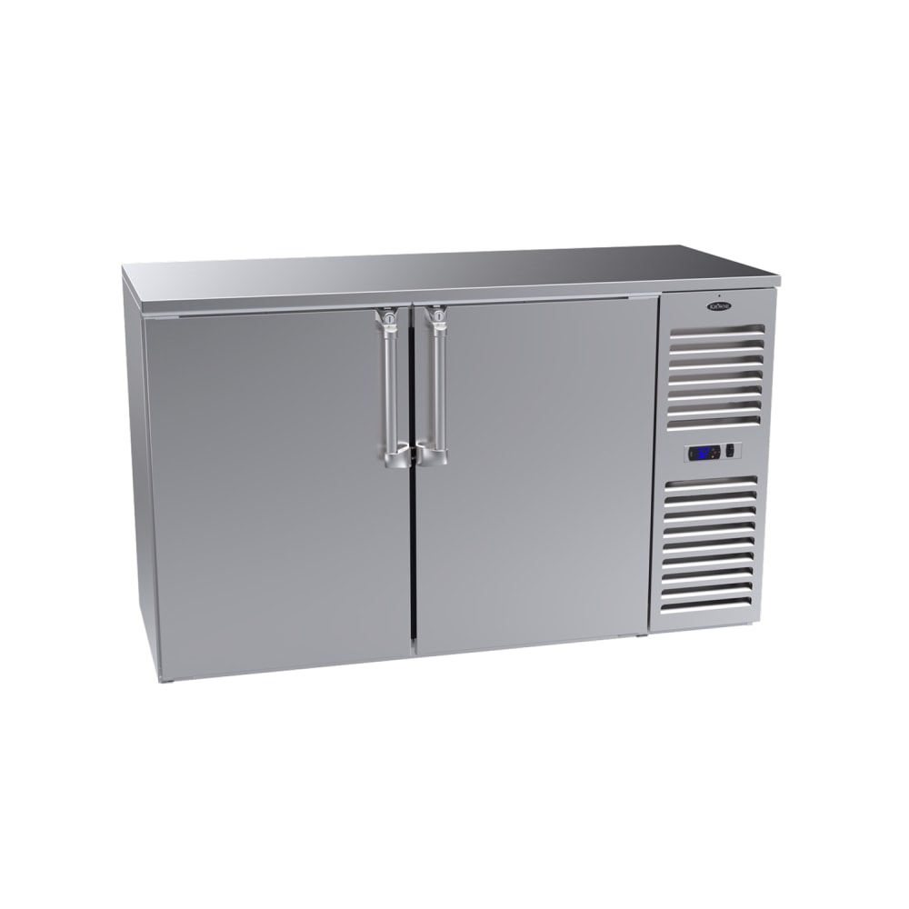 381-BS60RSSS 60" Bar Refrigerator - 2 Swinging Solid Doors, Stainless, 115v