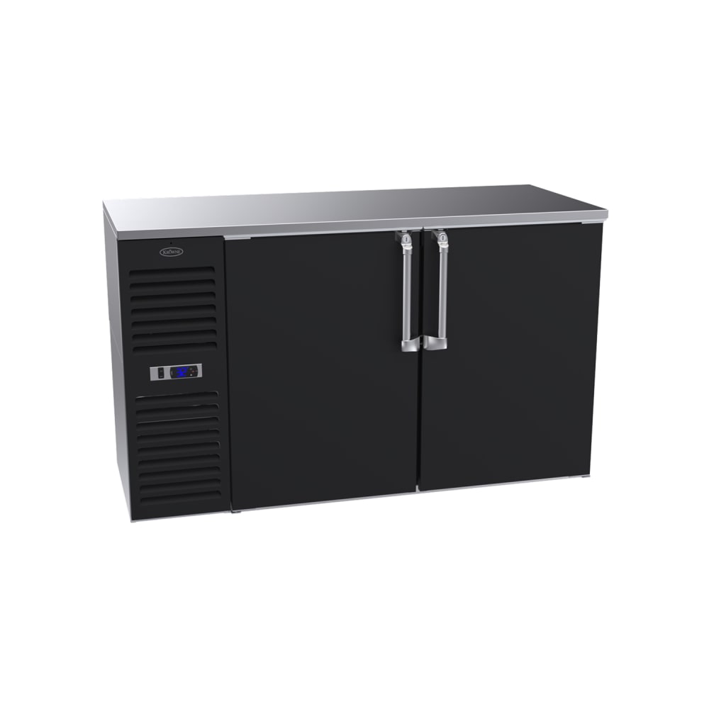 381-BS60LBSS 60" Bar Refrigerator - 2 Swinging Solid Doors, Black, 115v