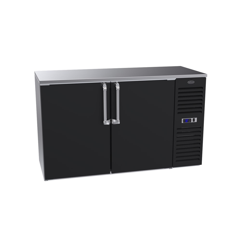 381-BS60RBSS 60" Bar Refrigerator - 2 Swinging Solid Doors, Black, 115v